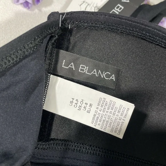 NWT La Blanca [ 4 ] Island Goddess Convertible Tankini Top‎ in Black - Picture 10 of 10